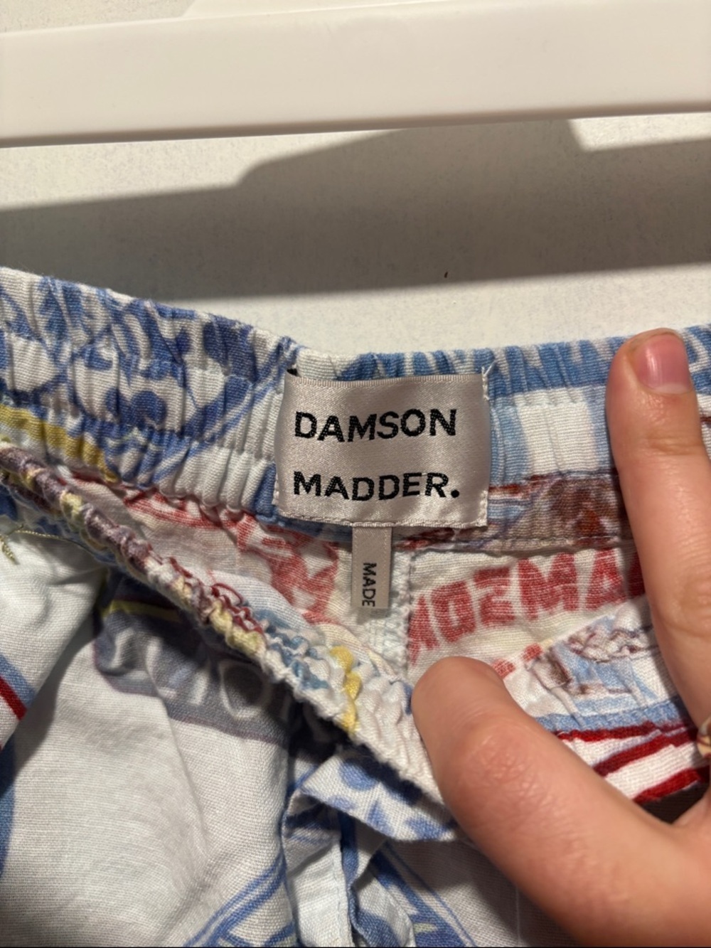 DAMSON MADDER sardines blue crab linen and cotton shorts - Picture 3 of 8